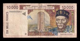 West African St. Togo 10000 Francs 1995 Pick 814Tc Mbc Vf - Togo