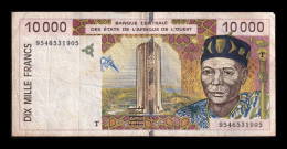 West African St. Togo 10000 Francs 1995 Pick 814Tc Mbc Vf - Togo