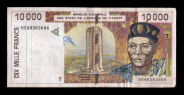 West African St. Togo 10000 Francs 1995 Pick 814Tc Mbc Vf - Togo