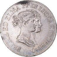 Monnaie, États Italiens, LUCCA, Felix And Elisa, 5 Franchi, 1808, Firenze, TB+ - Lucca