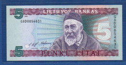 LITHUANIA - P.55 –  5 Litai 1993 UNC, S/n GAD0854631 - Lituanie