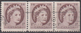 CANADÁ -  1954 - Queen Elizabeth II.  1 C. (TIRA - Sem Dentes Na Parte Superior E Lateral) (o)  MI CA 290 - Used Stamps