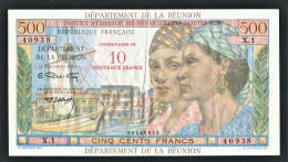 Ile De La REUNION : Billet De 10 NF Sur 500 Francs Pointe à Pitre - Années 60-70 - Reunion