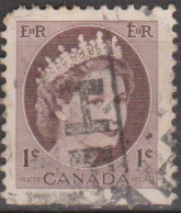 CANADÁ -  1954 - Queen Elizabeth II.  1 C. (sem Dentes Na Parte Inferior) (o)  MI CA 290 - Gebraucht