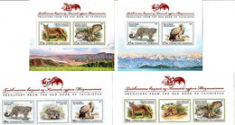 Tajikistan 2020. Red Book. Birds Of Prey & Wild Cats. 4  S/S - Tadzjikistan