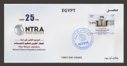 Egypt - 2023 - FDC - 25th Annie. Of National Telecom Regulatory Authority - Brieven En Documenten