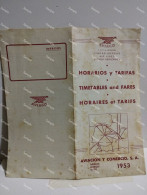 Espana Spain Airlines Timetables And Fares Horaires Et Tarifs AVIACION Y COMERCIO S.A. 1953 - Europa