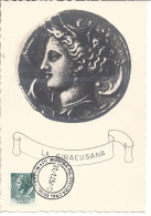 ITALIE - CARTE MAXIMUM - Yvert N° 650 - MONNAIE SYRACUSAINE - Maximum Cards