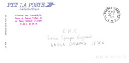 35 RENNES CHEQUES  Ile Et Vilaine Ob 30 6 1986 Lettre Enveloppe CCP Chèques Postaux - Manual Postmarks