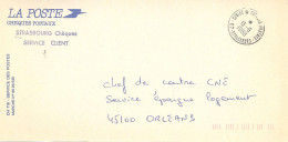 CENTRE DE CHEQUES POSATAUX 67 STRASBOURG  Ob 13 6 1988  Lettre Enveloppe CCP Cheques Postaux - Cachets Manuels