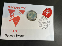 (coin  Cover A - 5-5-2023) Australia AFL & AFLW (2023) $1.00 Coin (special Cover With AFL Matching Stamp) Sydney Swan - Dollar