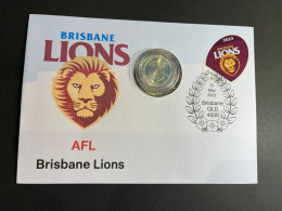 (coin  Cover A - 5-5-2023) Australia AFL & AFLW (2023) $1.00 Coin (special Cover With AFL Matching Stamp) Brisbane Lions - Dollar