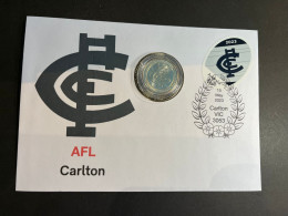 (coin Cover A - 5-5-2023) Australia AFL & AFLW (2023) $1.00 Coin (special Cover With AFL Matching Stamp) Carlton - Dollar
