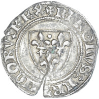 Monnaie, France, Charles VI, Blanc Guénar, 1417-1422, Sainte-Ménéhould, TTB+ - 1380-1422 Karel VI De Waanzinnige