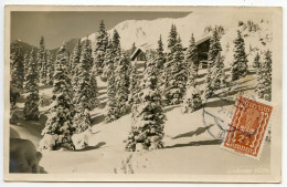 Austria 1923 RPPC Postcard - Lindauer Hütte, Winter; 2 1/2k. Agriculture Stamp; Schruns Postmark - Schruns