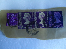 HONG KONG  USED  4  STAMPS  QUEEN    WITH POSTMARK    $ 5 - Other & Unclassified