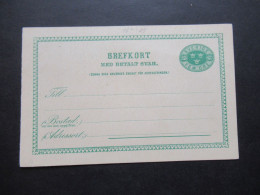 Schweden 1897 Ganzsache / Doppelkarte P 18 A Fem Öre Ungebraucht - Postwaardestukken