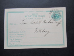 Schweden 1882 Ganzsache P 14 Femton Öre Gestempelt Göteborg Im Ortsverkehr! - Postal Stationery