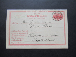 Schweden 1883 Ganzsache / Doppelkarte P 15 Tio Öre Auslandsverkehr Stempel K1 Lund Nach Hameln An Der Weser - Enteros Postales