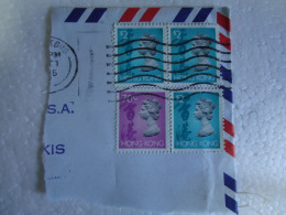 HONG KONG  USED  STAMPS  ON PAPER  QUEEN  2 $ PAIR - Andere & Zonder Classificatie