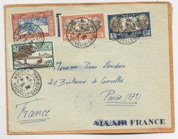 NOUVELLE CALEDONIE 25C+65C+ 2FR+5FR LETTRE COVER AVION NOUMEA 25.2.1936 TO FRANCE - Covers & Documents