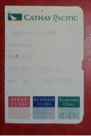 CATHAY PACIFIC AIRLINES PASSENGER ECONOMY CLASS BOARDING PASS - Tickets