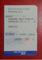 AIR FRANCE AIRLINES PASSENGER ECONOMY CLASS BOARDING PASS - Tickets