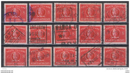 REPUBBLICA:  1947  RECAPITO  AUTORIZZATO  -  £. 8  ROSSO  US. -  RIPETUTO  15  VOLTE  -  SASS. 9 - Express-post/pneumatisch