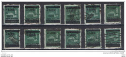 LUOGOTENENZA.:  1945  SOPRASTAMPATO  -  £. 2 / 25 C. VERDE  US. -  RIPETUTO  12  VOLTE  -  SASS. 525 - Usati