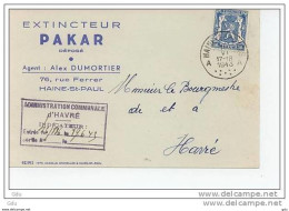 CP Comm.Extincteur PAKAR Haine-St-Paul 1943 - La Louvière