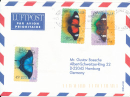 Australia Air Mail Cover Sent To Germany 1999 BUTTERFLIES - Cartas & Documentos