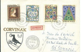 HONGRIE LETTRE à 13f EN EXPRES DE BUDAPEST POUR SANNOIS ( VAL D' OISE ) DE 1970  LETTRE COVER - Storia Postale