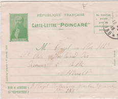 Guerre 14 Carte Lettre Poincaré Franchise Postale Militaire FM Vert Sur Crème CAD Trésor & Postes SP 138 13 6 16 - Oorlog 1914-18