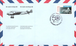 CANADA 1986 EN ROUTE VERS EXPO 86 - LONDON - Enveloppes Commémoratives