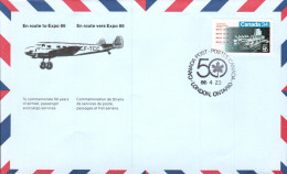 CANADA 1986 EN ROUTE VERS EXPO 86 - LONDON - Commemorative Covers