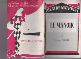 Programme Theatre National  Le Manoir  1957 - Programmes