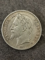 5 FRANCS ARGENT 1867 BB STRASBOURG NAPOLEON III TETE LAUREE / FRANCE SILVER - 5 Francs