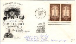 USA - FDC Cover - 1959 - Oil's First Century, Petroleum Industry, Drake Well #F167 - 1951-1960