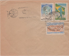 Brésil Flamme IV Campeonato Mundial De Football YT 484 + Correio Aéreo N° 64 + 65 CAD Rio De Janeiro 24 JUN 1950 - Lettres & Documents