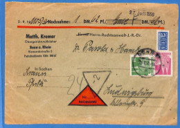 Allemagne Zone Bizone 1950 Lettre De Bonn (G18078) - Sonstige & Ohne Zuordnung