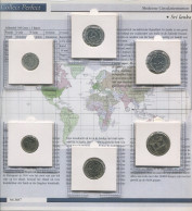 SRI LANKA 1975-2001 Moneda SET 1. 5. 10. 25. 50 CENTS. 1 RUPEE UNC #SET1177.5.E - Sri Lanka
