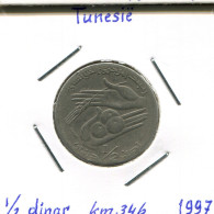 1/2 DINAR 1997 TÚNEZ TUNISIA Moneda #AP840.2.E - Tunisie