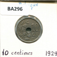 10 CENTIMES 1929 FRENCH Text BÉLGICA BELGIUM Moneda #BA296.E - 10 Cents