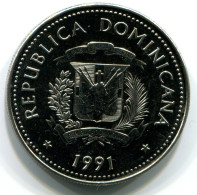 25 CENTAVOS 1991 REPÚBLICA DOMINICANA REPUBLICA DOMINICANA UNC Moneda #W11112.E - Dominicaine