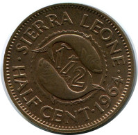 1/2 CENTS 1964 SIERRA LEONE Pièce #AR159.F - Sierra Leone