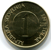 1 TOLAR 2001 SLOVÉNIE SLOVENIA UNC Fish Pièce #W11298.F - Eslovenia