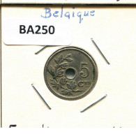 5 CENTIMES 1920 FRENCH Text BELGIQUE BELGIUM Pièce #BA250.F - 5 Cent