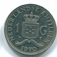 1 GULDEN 1970 NETHERLANDS ANTILLES Nickel Colonial Coin #S11904.U - Antilles Néerlandaises