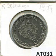 5 BOLIVARES 1977 VENEZUELA Coin #AT031.U - Venezuela