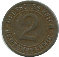 2 RENTENPFENNIG 1924 F DEUTSCHLAND Münze GERMANY #AE273.D - 2 Renten- & 2 Reichspfennig